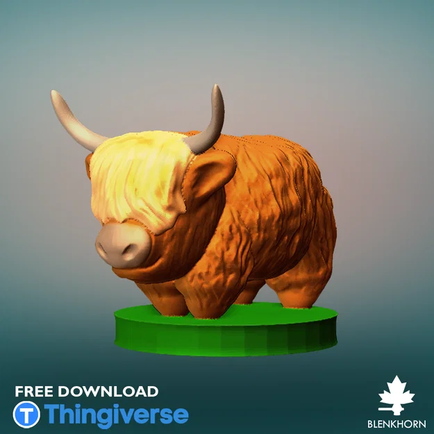 Mô hình chú bò Highland (Highland Cow) phong cách Chibi siêu cute - Image 1