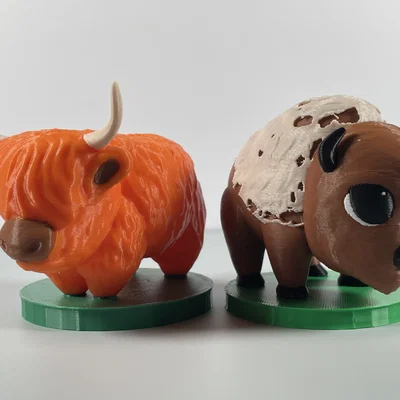 Mô hình chú bò Highland (Highland Cow) phong cách Chibi siêu cute