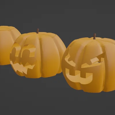 Mô hình quả bí ngô trang trí Halloween in 3D ấn tượng