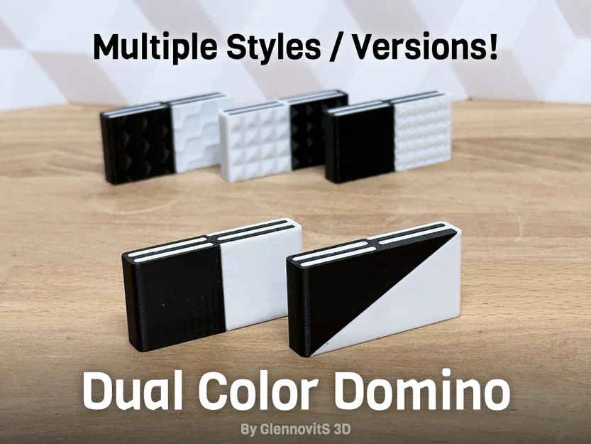 Bộ Domino Hai Màu (Ghép 2 mảnh, hỗ trợ máy in 1 đầu phun) - Image 2