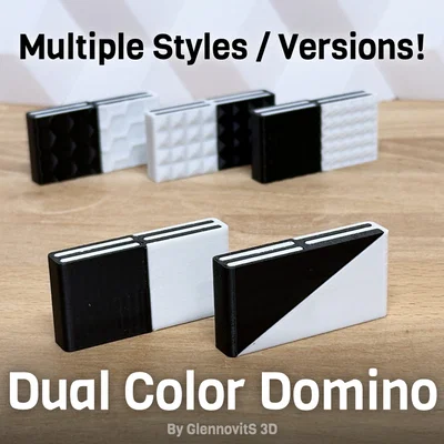 Bộ Domino Hai Màu (Ghép 2 mảnh, hỗ trợ máy in 1 đầu phun)