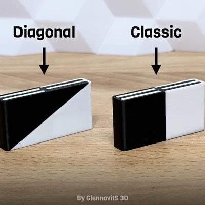 Bộ Domino Hai Màu (Ghép 2 mảnh, hỗ trợ máy in 1 đầu phun)