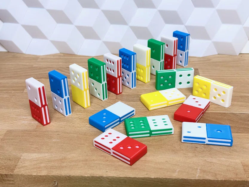 Bộ Domino Hai Màu (Ghép 2 mảnh, hỗ trợ máy in 1 đầu phun) - Image 5