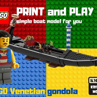 Mô hình thuyền Gondola Venice cho LEGO - Mẫu in 3D độc đáo