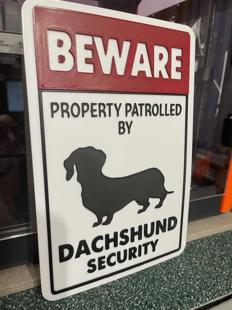 Bảng hiệu - An ninh Dachshund (Sign - Dachshund Security) - Image 1