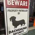 Bảng hiệu - An ninh Dachshund (Sign - Dachshund Security) - Thumbnail 1