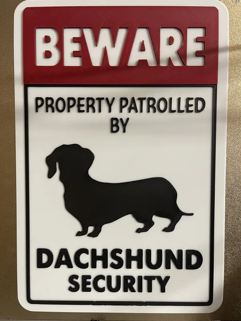 Bảng hiệu - An ninh Dachshund (Sign - Dachshund Security) - Image 2