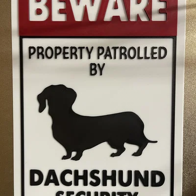 Bảng hiệu - An ninh Dachshund (Sign - Dachshund Security)