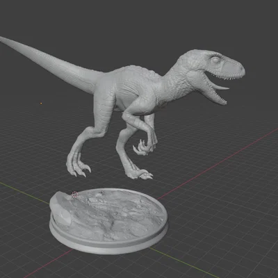 Mô hình 3D khủng long Raptor kèm đế trưng bày đẹp mắt