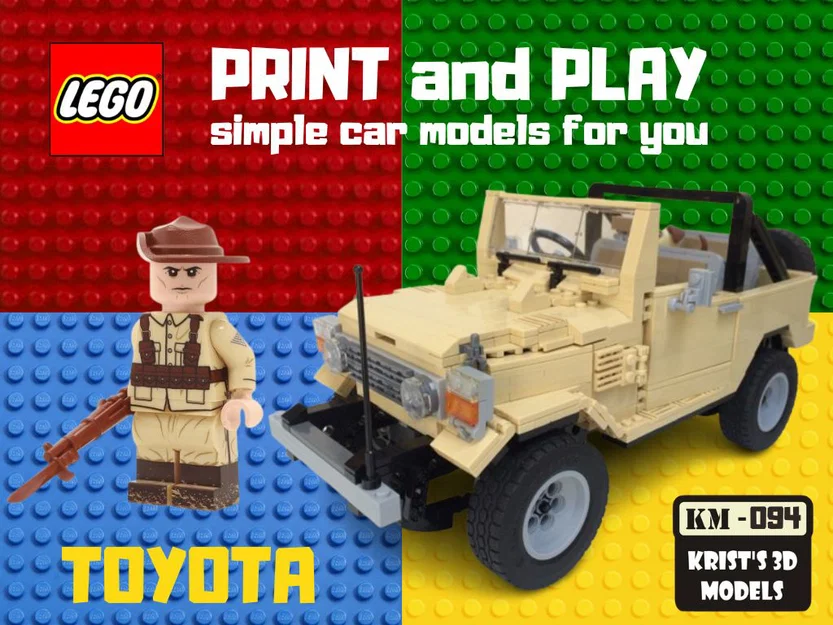 Mô hình in 3D LEGO Toyota Land Cruiser 1955 cổ điển - Image 1
