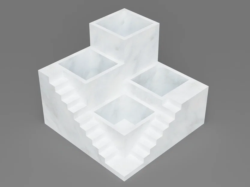 Mẫu chậu trồng cây mini Planter 5 kiểu bậc thang in 3D trang trí - Image 1
