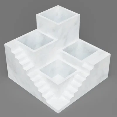 Mẫu chậu trồng cây mini Planter 5 kiểu bậc thang in 3D trang trí