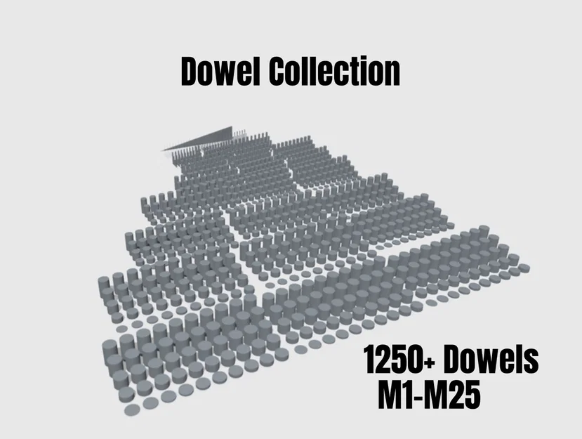 Dowels 3D printable – Bộ dowels tròn nhiều kích thước - Image 1