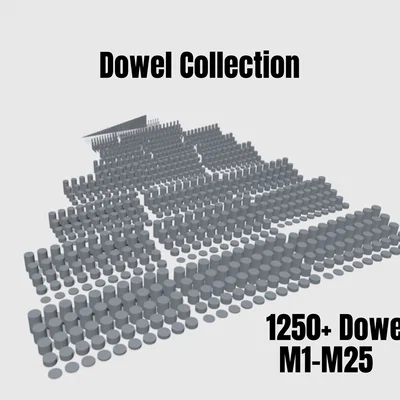 Dowels 3D printable – Bộ dowels tròn nhiều kích thước