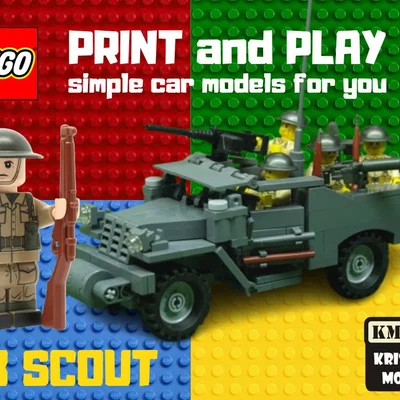 Mô hình xe quân sự LEGO M3 SCOUT in 3D độc đáo