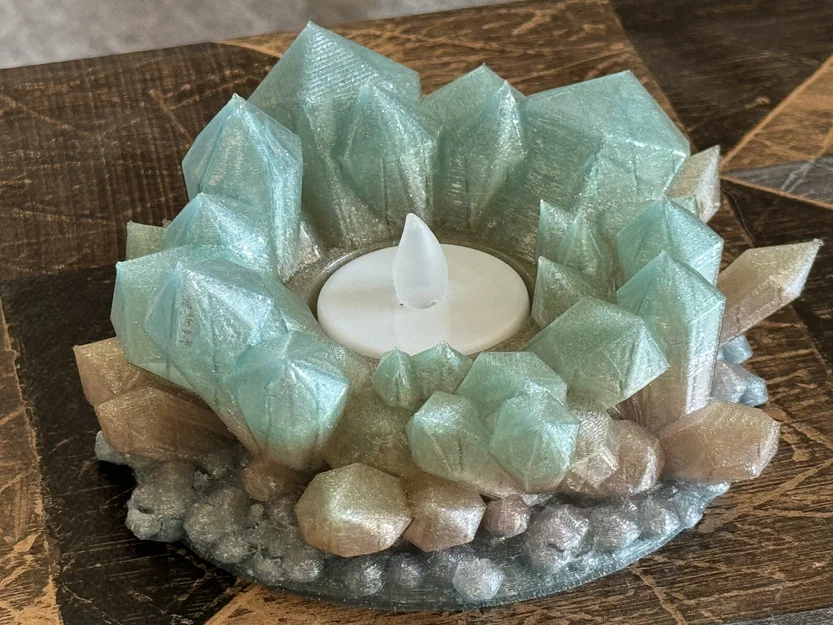 Đế cắm nến hình khối pha lê (Teelicht Halter) đẹp mắt cho không gian sống - Image 2