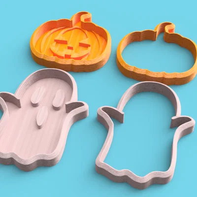Bộ khuôn cắt bánh cookie hình bóng ma và bí ngô cho mùa Halloween