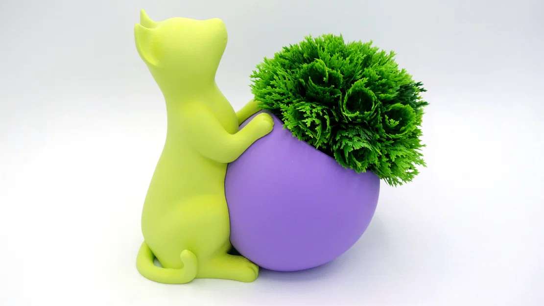 Cat Planter v3 - Multi Part (Chậu mèo v3 - In nhiều phần) - Image 1
