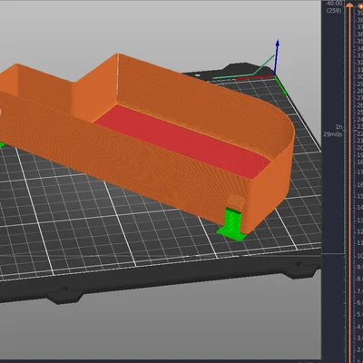 Bin hứng rác Prusa MK4/MK4S nhẹ (2 móc) - Light Prusa MK4/MK4S bin two hooks
