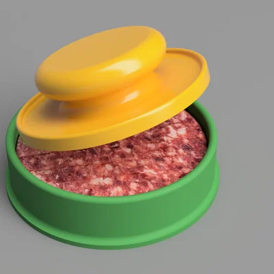 Khuôn ép hamburger (Hamburger press) in 3D