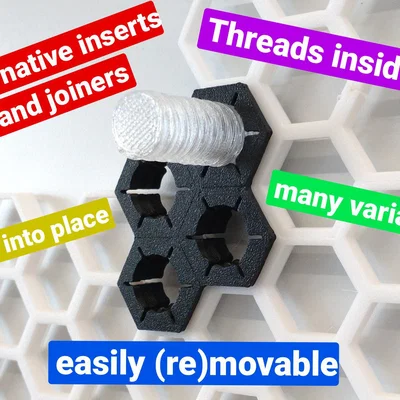 Honeycomb Storage Wall Screwiverse – Insert ren tháo lắp nhanh