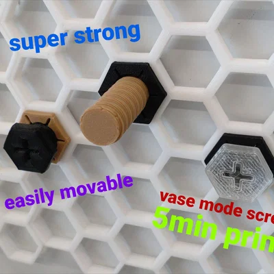 Honeycomb Storage Wall Screwiverse – Insert ren tháo lắp nhanh