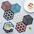 Miếng lót ly lục giác 3D hiện đại - Phụ kiện trang trí bàn trà - Thumbnail 1