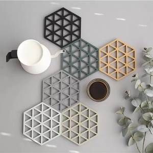 Miếng lót ly lục giác 3D hiện đại - Phụ kiện trang trí bàn trà - Image 2