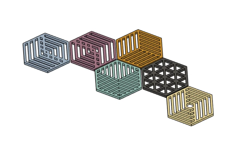 Miếng lót ly lục giác 3D hiện đại - Phụ kiện trang trí bàn trà - Image 5