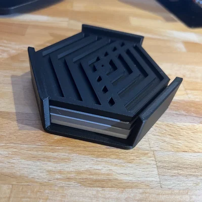 Bộ Lót Ly Họa Tiết Hình Học Kèm Đáy (Geometric Coasters w/Bottom)