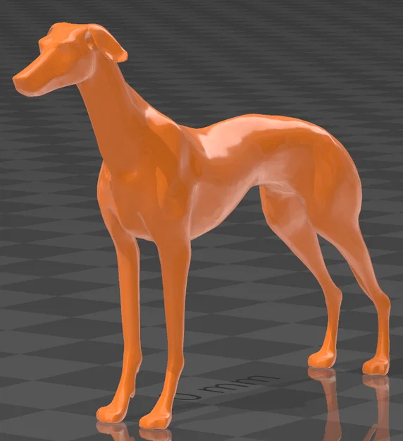 Mô hình 3D chú chó Greyhound thanh thoát để bàn - Image 1