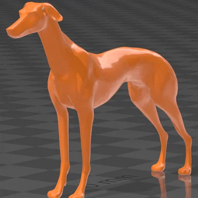 Mô hình 3D chú chó Greyhound thanh thoát để bàn