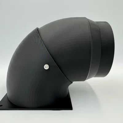 Đầu chuyển quạt 120mm sang ống 100mm góc 90°