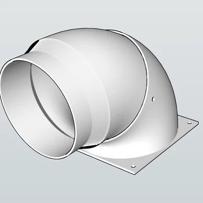 Đầu chuyển quạt 120mm sang ống 100mm góc 90°