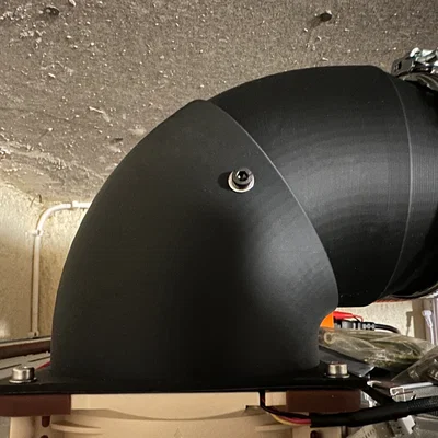 Đầu chuyển quạt 120mm sang ống 100mm góc 90°