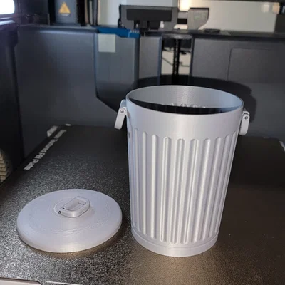 Thùng rác mini để bàn in 3D phong cách kim loại cổ điển