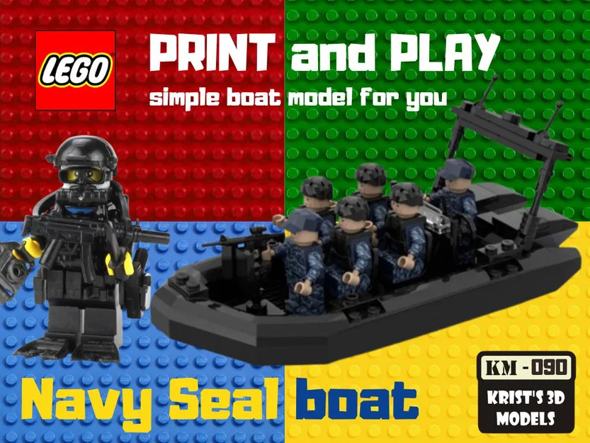 Mô hình tàu chiến LEGO Navy SEAL Boat tự in 3D cực ngầu - Image 1