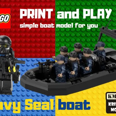 Mô hình tàu chiến LEGO Navy SEAL Boat tự in 3D cực ngầu