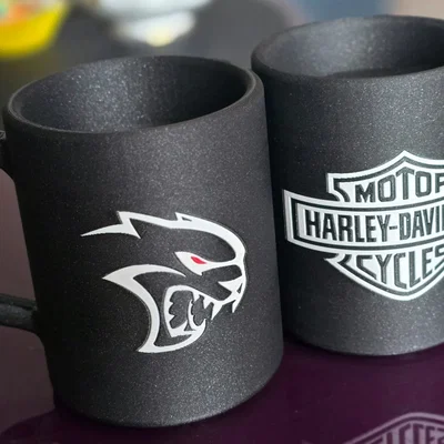 Bộ sưu tập ly in 3D phong cách Harley-Davidson và Hellcat độc đáo