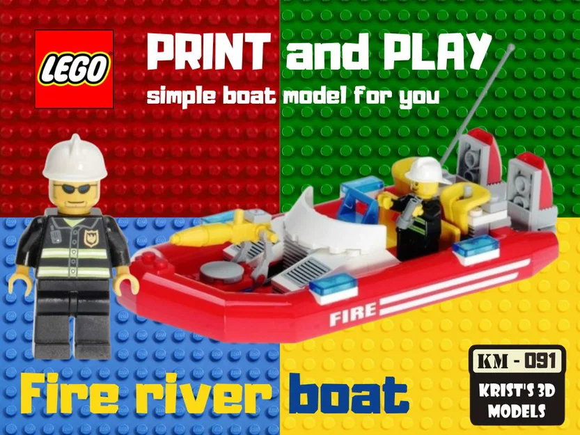 Mô hình tàu chữa cháy cứu hộ phong cách LEGO ấn tượng - Image 1