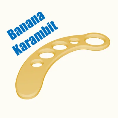 Banana Fidget Karambit - Mô hình 3D đồ chơi xoay tay độc đáo
