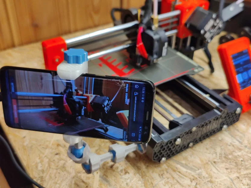 Ngàm giữ điện thoại khớp cầu chỉnh/khóa cho camera Prusa Connect - Image 1
