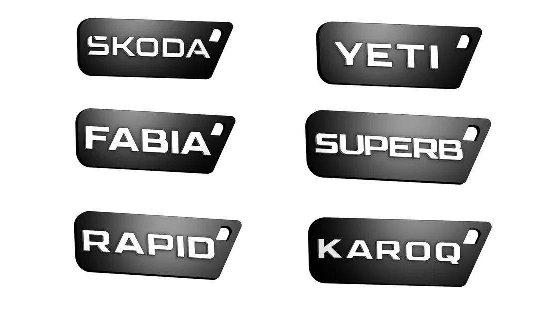Bộ sưu tập móc khóa Skoda (Fabia, Yeti, Rapid, Superb, Karoq) in 3D - Image 1