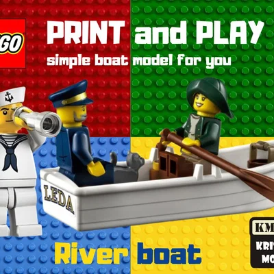 Mô hình thuyền sông cho nhân vật LEGO - File in 3D giải trí