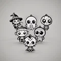 Bộ Móc Khóa 6 Nhân Vật Halloween (6 Halloween Characters Keychain SET) - Thumbnail 1