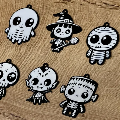 Bộ Móc Khóa 6 Nhân Vật Halloween (6 Halloween Characters Keychain SET)