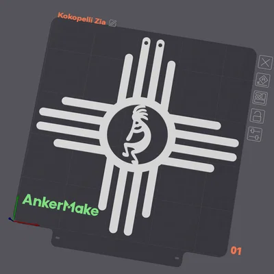 Kokopelli Zia (Nghệ thuật New Mexico / Southwestern)
