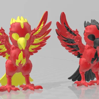 Fiery Phoenix - Single Extruder - Dual Colour (Phượng hoàng rực lửa 2 màu)