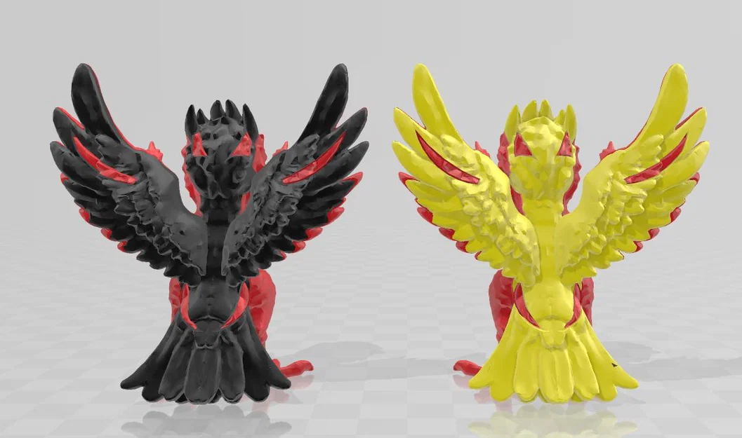 Fiery Phoenix - Single Extruder - Dual Colour (Phượng hoàng rực lửa 2 màu) - Image 2