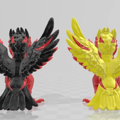 Fiery Phoenix - Single Extruder - Dual Colour (Phượng hoàng rực lửa 2 màu)